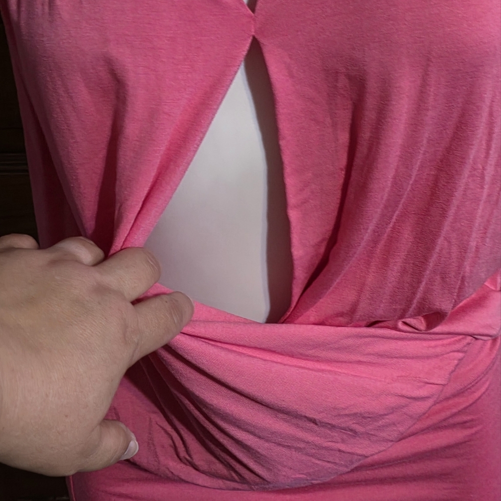 Lascana For Venus Sleeveless Surplice Dress Pink Size 4 - Picture 7 of 13